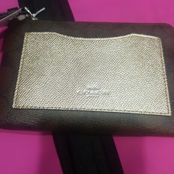 COACH Gold & Brown Monogram Wristlet - Picture 2 of 5